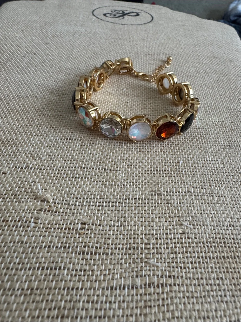 Bloom Sienna Gold Multi-Stone Women's Bracelet Opal, Clear & Amber Accents